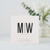 Beige Gestroomlijnde Vierkante Monogram Bruiloft S (Staand voorkant)