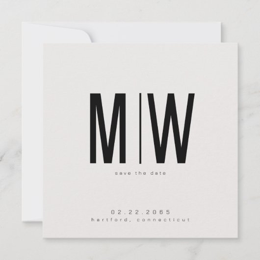 Beige Gestroomlijnde Vierkante Monogram Bruiloft S (Voorkant)