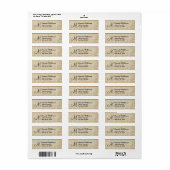 Beige getextureerde monogram M adreslabel Etiket (Full Sheet)