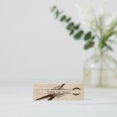 beige getextureerde schaar voor papier, haarschaar mini visitekaartje (Staand voorkant)