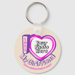 Beige Gift Ik hou van mijn Vriendin Sleutelhanger