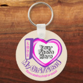 Beige Gift Ik hou van mijn Vriendin Sleutelhanger (Voorkant)