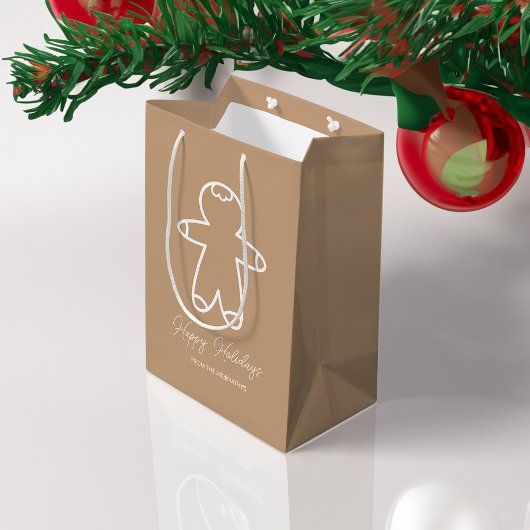 Beige Gingerbread Man C6A27F Medium Cadeauzakje