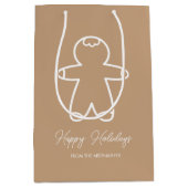 Beige Gingerbread Man C6A27F Medium Cadeauzakje (Voorkant)