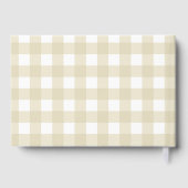 Beige Gingham Baby Shower Guest Book Gastenboek (Achterkant)