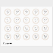 Beige Gingham Bedankje Favor Sticker (Vel)