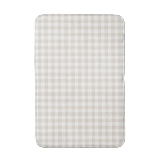 Beige Gingham | Boerderij Badkamer Decor Badmat (Voorkant Verticaal)