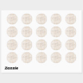 Beige gingham check patroon gelukkig Pasen Ronde Sticker (Vel)