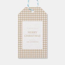 Beige Gingham Christmas