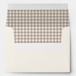 Beige Gingham Christmas Envelop