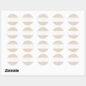 Beige Gingham Christmas Ronde Sticker (Vel)