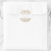 Beige Gingham Christmas Ronde Sticker (Tas)