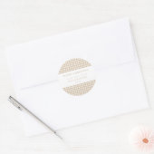 Beige Gingham Christmas Ronde Sticker (Envelop)