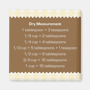 Beige gingham dry-meetkaart keukenhelper magneet