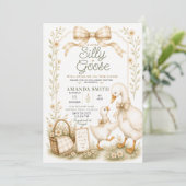 Beige Gingham Dwaze Gans is Los Kaart (Staand voorkant)