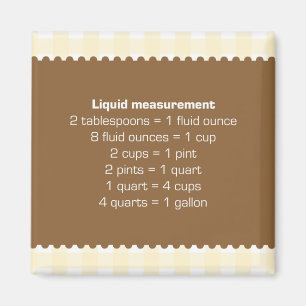 Beige gingham-keukenhelper voor vloeistofmeting magneet