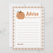 Beige Gingham Pompoen Advies voor Ouders Kaart (Voorkant)