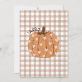 Beige Gingham Pompoen Advies voor Ouders Kaart (Achterkant)