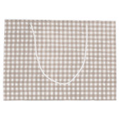 Beige Gingham Print Groot Cadeauzakje (Achterkant)