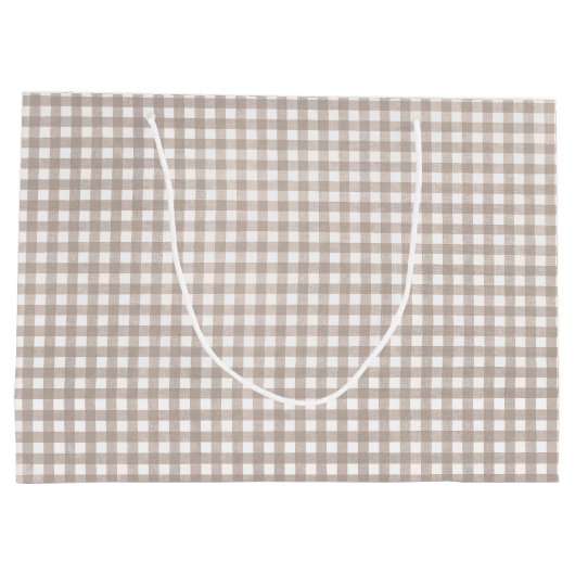 Beige Gingham Print Groot Cadeauzakje (Achterkant)