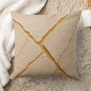 Beige gipsmuur textuur kussen