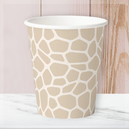 Beige Giraffe Animal Print Papieren Bekers