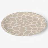 Beige Giraffe Animal Print Papieren Bordje (Gekanteld)