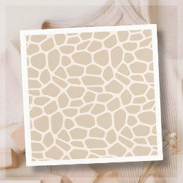 Beige Giraffe Animal Print Servet