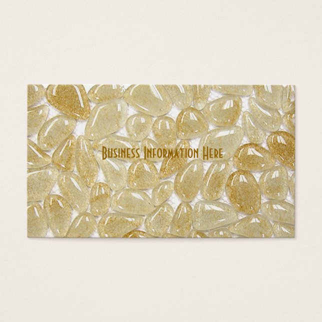 beige glazen tegels visitekaartje (Voorkant)