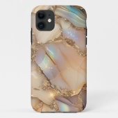 Beige Glitter Alcohol Ink iPhone Case (Achterkant)