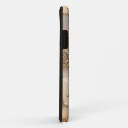 Beige Glitter Alcohol Ink iPhone Case (Achterkant/rechts)