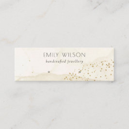 Beige Glitter Waterverf Gold Stud Oorspronkelijk b Mini Visitekaartje