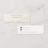 Beige Glitter Waterverf Gold Stud Oorspronkelijk b Mini Visitekaartje (Voorkant / Achterkant)