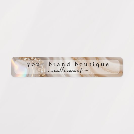 Beige glyph dun product verzegelde sticker (Design 1)