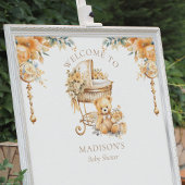 Beige & Gold Baby shower Welkom Teken Poster