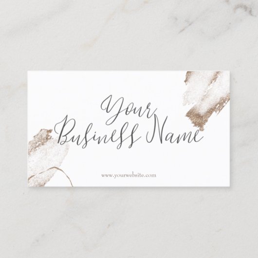 Beige & Gold Business Loyalty Kaart (Achterkant)