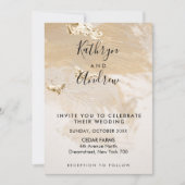 Beige Gold Calligraphy Invitation Kaart (Voorkant)