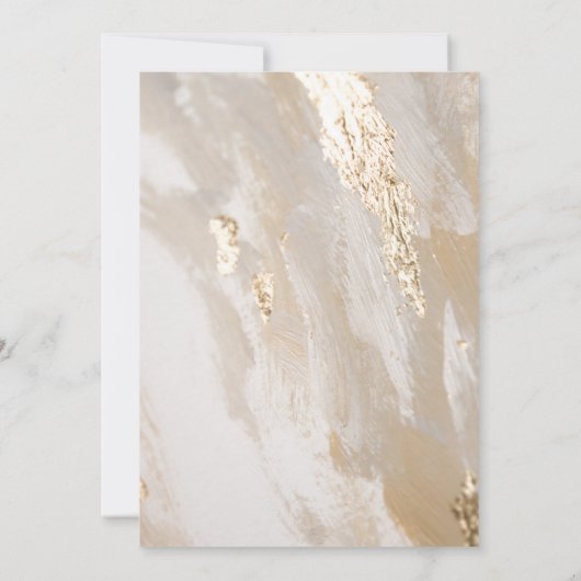 Beige Gold Calligraphy Wedding Invitation Kaart (Achterkant)