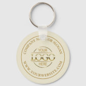 Beige Gold Custom Busines Logo Promotional Sleutelhanger (Voorkant)