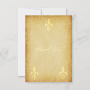 Beige gold de luxe Franse stijl fleur de lis Bedankkaart