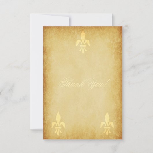 Beige gold de luxe Franse stijl fleur de lis Bedankkaart (Voorkant)