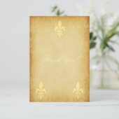 Beige gold de luxe Franse stijl fleur de lis Bedankkaart (Staand voorkant)