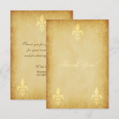 Beige gold de luxe Franse stijl fleur de lis Bedankkaart (Voorkant / Achterkant)