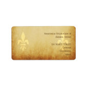 Beige gold de luxe Franse stijl fleur de lis Etiket (Voorkant)