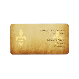Beige gold de luxe Franse stijl fleur de lis Etiket