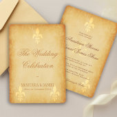 Beige gold de luxe Franse stijl fleur de lis Kaart