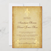 Beige gold de luxe Franse stijl fleur de lis Kaart (Achterkant)