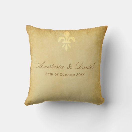 Beige gold de luxe Franse stijl fleur de lis Kussen (Achterkant)