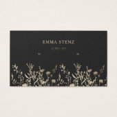 Beige Gold Earthy Floral Earring Hoops display Visitekaartje (Voorkant)