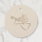 Beige Gold Elegant Angel Bedankjes Labels (Achterkant)